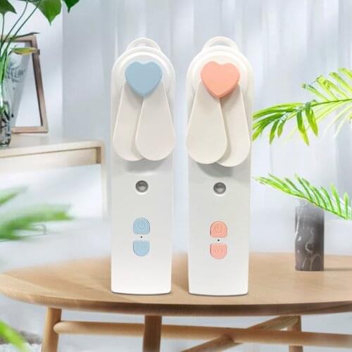 USB Rechargeable 2 In 1 Mini Fan Steamer Facial Humidifier Face Mister Spray Cooling Portable Small Air Humidifier Spray Fan