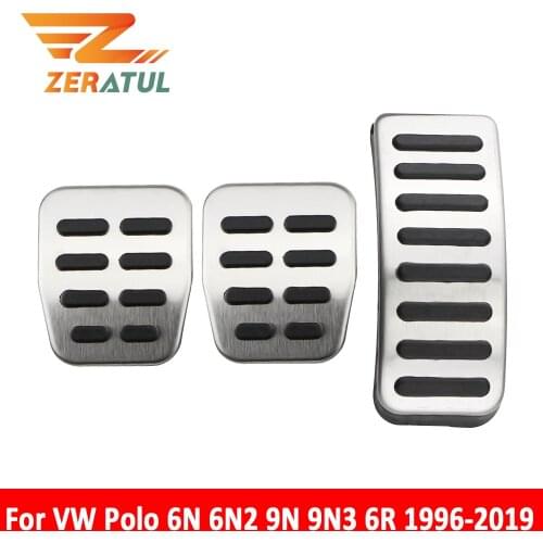 Zeratul Auto Pedals Gas Brake Car Pedal Pad Cover for Volkswagen VW Polo 6N 6N2 9N 9N3 6R Hatchback Sedan 1996 - 2019 AT MT