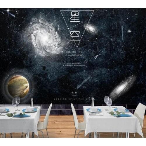 Papel de parede Technology sense starry night universe image background wall 3D wallpaper mural,living room home decor