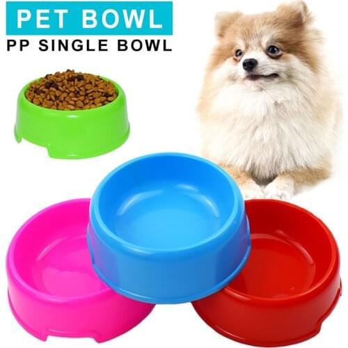 Candy Color Pet Dog Cat Single Bowl Thicken Round Simple Style Non-toxic Dogs Food Water Feeder Healthy Feeding Puppy Tableware