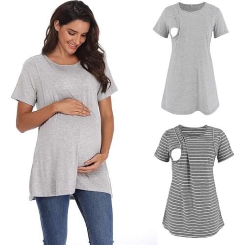 Maternity Pajamas Nightgown Breastfeeding Tops T-Shirts New Pregnant Women Nursing Blouse Nightwear Sleepwear Maternity Clothes