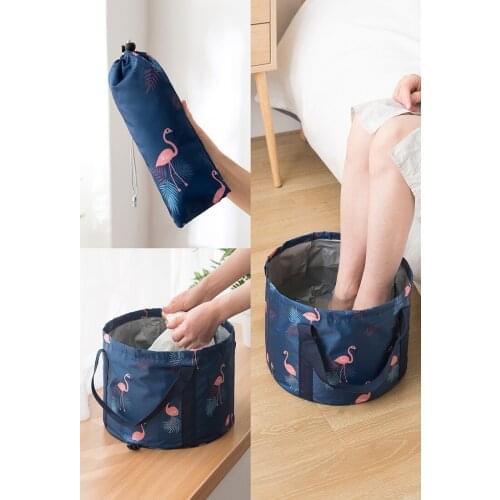 Portable Foldable Basin Outdoor Basin Travel Large Foot Bath Bag Travel Laundry Basin Washbasin Foot Washing Bucket