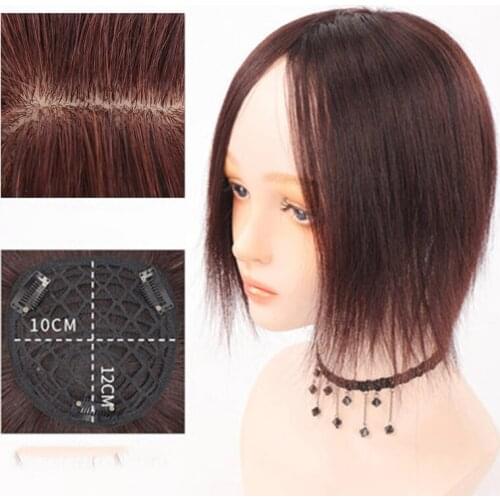 SalonChat Straight Brazilian Human Hair Non-Remy Hair Women Top Hair Pieces Hair Replacement Clip In Hair Extension Daily wig