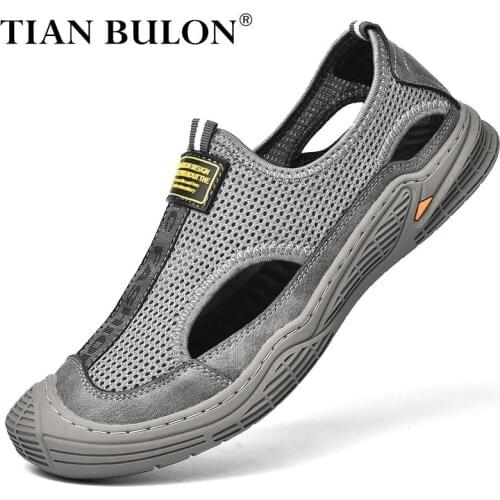 Summer Mesh Sandals Men Breathable Casual Sandals Non-slip Hiking Trekking Shoes Beach Shoes Fashion Outdoor Slippers Hole Shoes