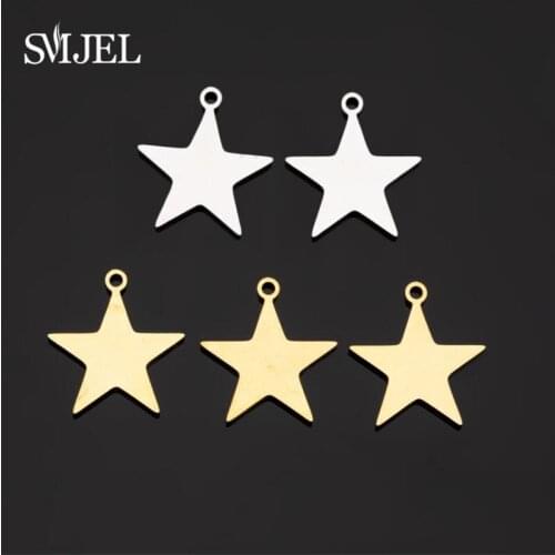 SMJEL Mini Five Star Charm Kids Charms for Jewelry Making Star Pendants Happy dijes Beads Bracelets Earrings DIY