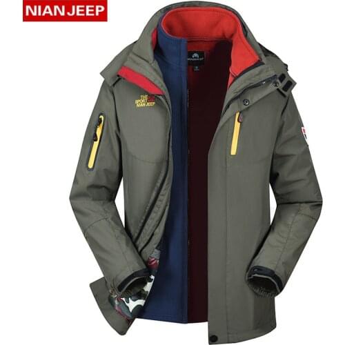 Spring and Autumn three-in-one fleece liner detachable mountaineering clothing two-piece outerwear male