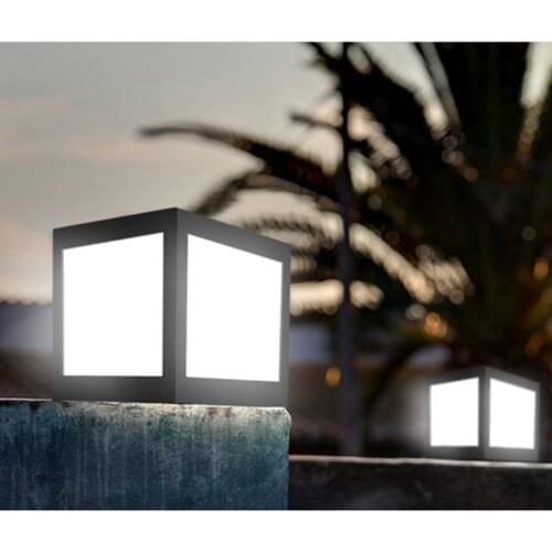 ABS Waterproof LED Solar Pillar Lamp Outdoor door fence Courtyard Solar Column Light Villas Garden Porch Stigma Light