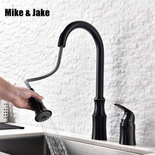 Double hole pull out kitchen faucet square brass kitchen mixer sink faucet mixer kitchen faucets pull down kitchen sink mixer