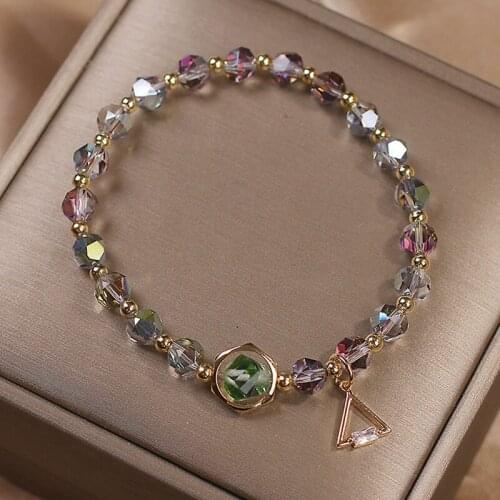 2021 Korean style bracelet female simple personalized crystal magic color lucky beads students best friend bracelet for women