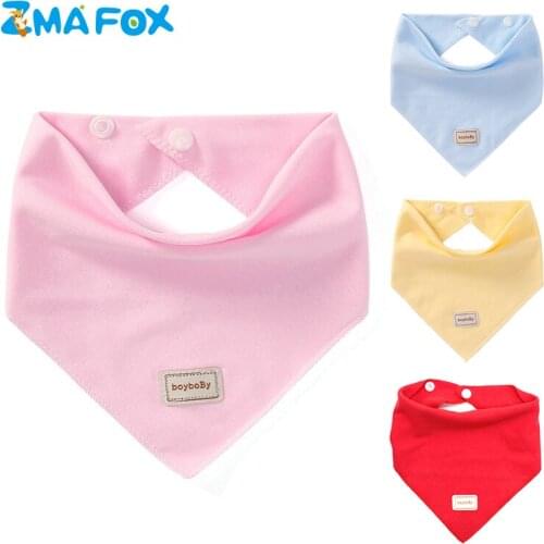 ZMAFOX 2 pcs newborn baby bibs burp cloth infant toddlers combed cotton bibs boys girls waterproof bib bandanas triangle towel