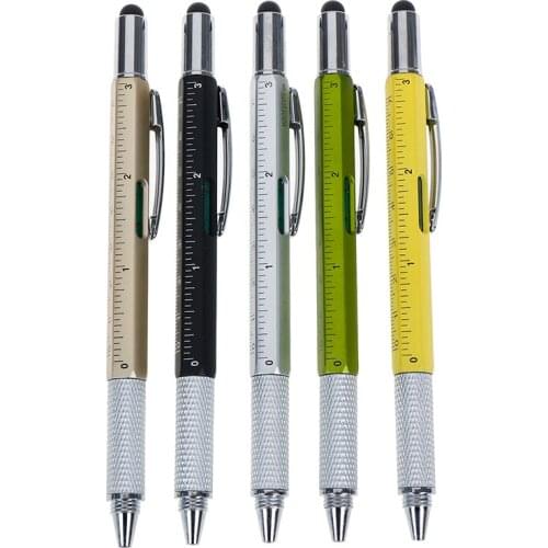 1 Pcs New Arrival Tool Ballpoint Pen Screwdriver Ruler Spirit Level With Top And Scale Multifunction