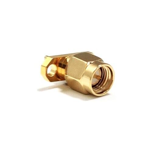 1PC SMA Male Plug RF Coax Connector 2-hole flange solder post Cable Straight Goldplated NEW wholesale