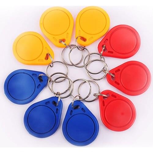 100PCS) Dellon Entrance Control FM1108 M1 S50 Compatible Fudan RFID 13.56MHZ keyfob Keychain Tag Key Fob