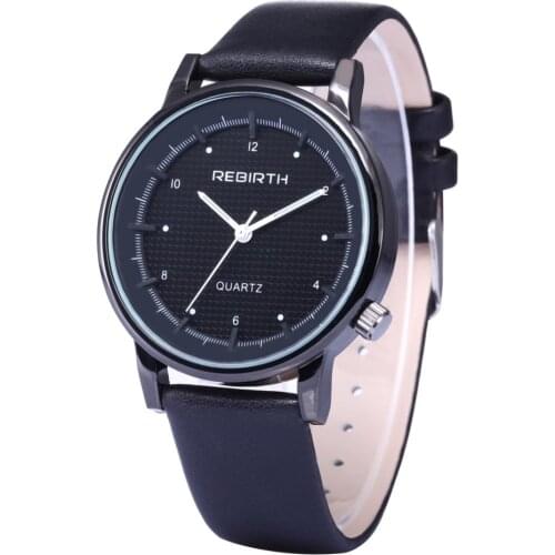 100pcs/lot RE025 charming black dial rebirth leather watch wrap quartz unisex casual watch top quality wristwatch wholesale