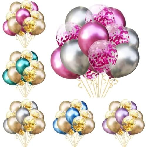 15pcs 12Inch sequin balloon set aluminum foil sequin balloon wedding birthday party balloon decoration confetti balloon