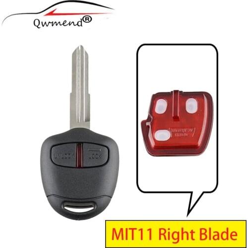 2 Buttons Car Remote Key for Mitsubishi Outlander Pajero Montero Triton ASX Lancer Smart Car Key MIT11 Blade 433Mhz ID46 Chip
