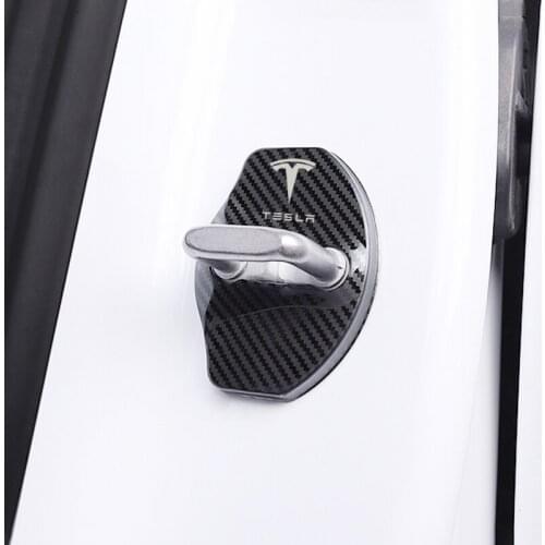 4PCS Car-Styling Car door lock Cover Auto Emblems Case For Tesla model 3 Car Accessories style Roadster Interior Decoration New