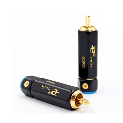 4pcs Hifi audio Gold plated interconnect Rca Speaker cable RCA plugs Lock Collect Solder A/V Connectors