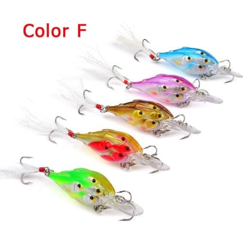 5PCS/lot Long tongue Crankbait hard Bait Multi Eyes Fishing Bait Lure 70mm/6.2g Artificial Fishing Hard Bait Lure Wobblers