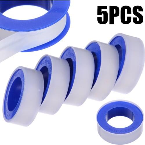5pcs PTFE Thread Sealing Pipe Tape Gas Water Tape 10 Meters Waterproof Engineering Dedicated Duct Tap Evacuum Seal Roll