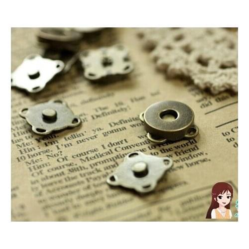 50Sets 18mm Bronze Magnetic Snaps Bag Purse Clasp Button,Sew-on magnetic clasp Metal Button Fastener