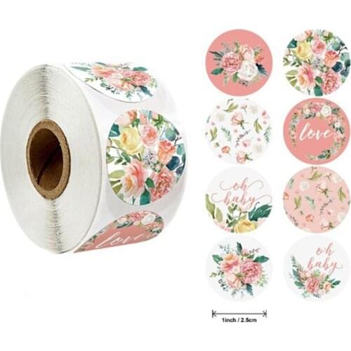 500Pcs/roll Fashion Floral Thank You Sticker For Seal Label Scrapbooking Christmas Sticke Decoration Sticker Stationery Sticker
