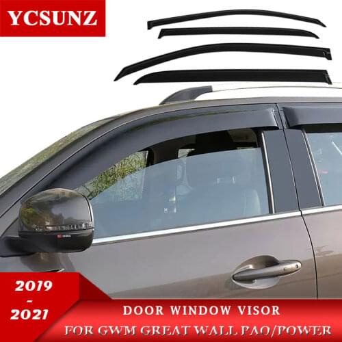 ABS Side Door Window Visor window deflectors For GWM Great Wall Pao Great Wall Power 2019 2020 2021 Pick Up Car Parts black