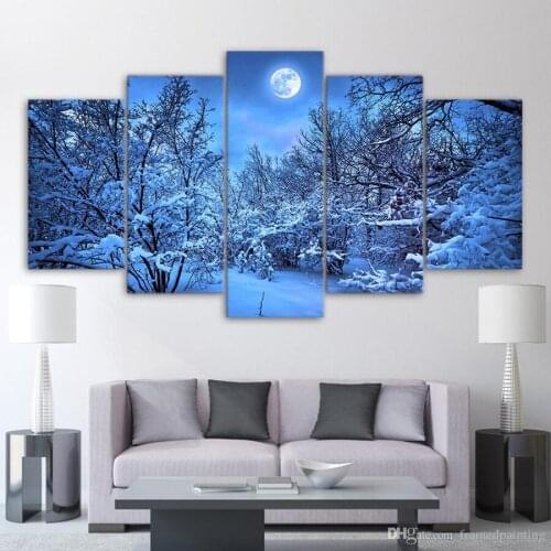 Winter Woods Diamond Painting Diy Full Square Round Drill 5D Diamond Embroidery 5 piece Mosaic Snow Scene Home Decor AA2153