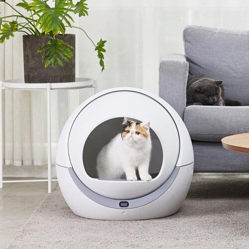 Automatic self-cleaning cat litter box, smart trash can, closed tray toilet with removable bedpan