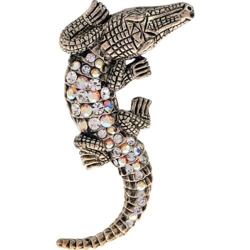 CINDY XIANG Rhinestone Lizard Brooches For Men Cute Animal Design Gecko Pins Fashion Jewelry Brooch High Quality Friends Gifts