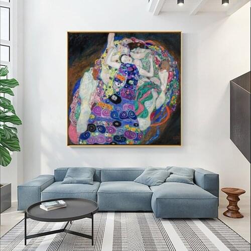 The Virgin Famous Art Paintings By Gustav Klimt Classical Wall Art Canvas Prints Reproductions For Living Room Wall Decor Cuadro