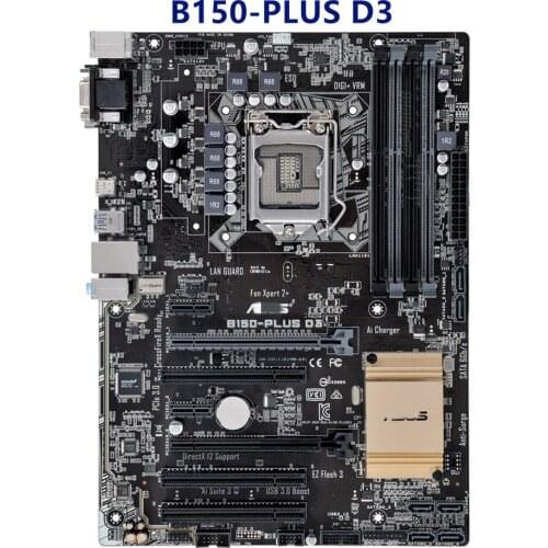 For Desktop Motherboard Asus B150-PLUS D3 B150 LGA 1151 For Core i7 i5 i3 DDR3 64G USB3.0 Used Mainboard