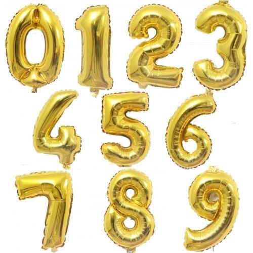 16/32 Inch Number Balloons Foil Digital Globos Wedding Birthday Balloon Christmas Party Decoration Home Celebrate Decor Accessor