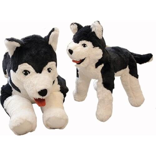 30/60cm Lively Animal Husky Plush Doll Stuffed Real Life Puppy Toy for Baby Doll Door Dog Xmas/Birthday Gift Deco dropship