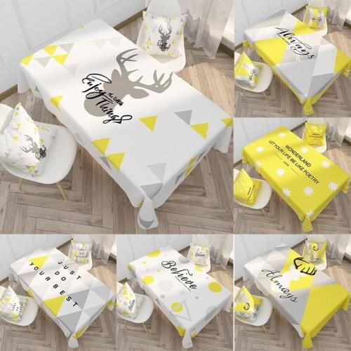 Ins Nordic Rectangular Cotton Linen Table Cloth Cover Waterproof Oilproof Household Kitchen Tablecloth Home Decoration