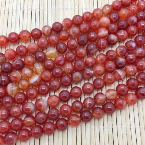 Natura Stone Bead Strand Loose Orange Red Carnelian 4mm 6 mm 8 mm 10mm 12 mm 14 mm For DIY Necklacets Bracelets