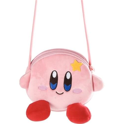 Kawaii Kirby Plush Toy Hand Bag Cartoon Star Kirby Messenger Bag Plush Toy for Girls Birthday Gifts