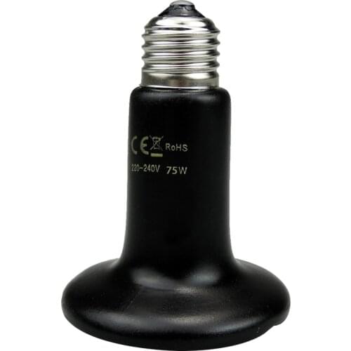 Ceramic Emitter Heat Lamp Bulb Pet Heating Light Bulb Infrared Black for Reptile Animals Heater Brooder Chocadeira Ceramic Heate