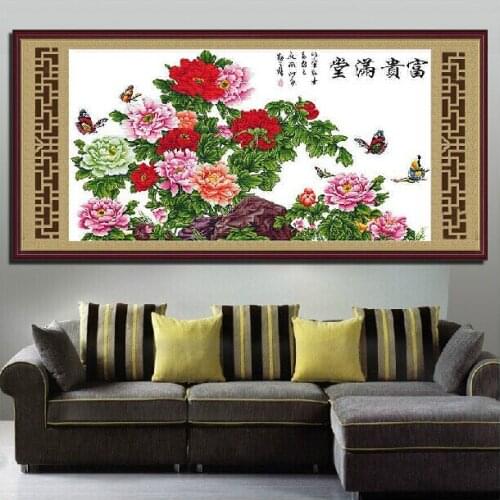 Embroidery Package High Quality Cross Stitch Kits Unopen Luxurious 1 Piece Peony Flower Noble Essence Free Shipping