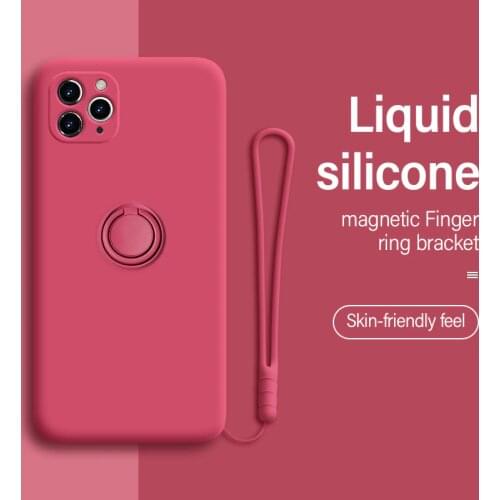 Ultra-thin Silicone Magnetic Phone Case For iPhone 12 11 Pro XS max XR XS X 8 7 6 Plus Ring Bracket Cover