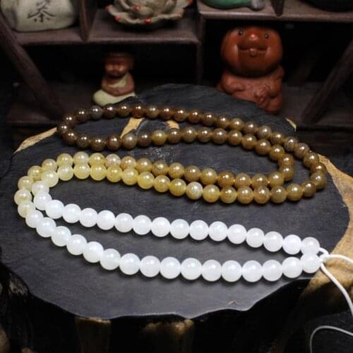 Fashion Natural Jade Round Bangle Beads Jadite Bracelet Stone Charm Jewelry Strand Bracelets for Women Fashion Accessories