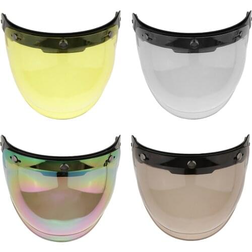 Motorcycle 3 Snap Helmet Visor Shield Flip Up Down Lens for Harley Tawny Motorcycle Helmets Lens Vintage Helmet Visor