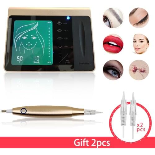 Permanent Makeup Machine Kit NEW Touch Screen for Eyebrow Lip Eyeliner Machine With 2pcs Cartridge Neeldes Rechargeable Battery