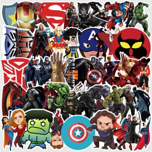 50pcs Marvel Super hero Iron Man Series Stickers Suitcase trolley guitar cartoon sticker Party decoration Supplies