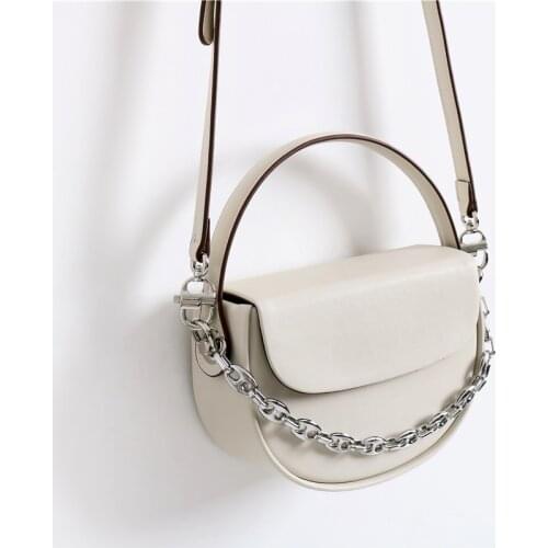 2021 New Half Round Saddle Bag Women Retro Handbag High Quality Leather Shoulder Bag Exquisite Female Crossbody Bag