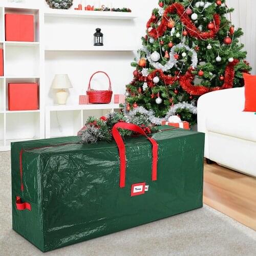 Wrapping Paper Christmas Tree Storage Bag Rolls And Ribbon Holder Heavy Duty Tear Proof Christmas Gift Wrap Storage Organizer