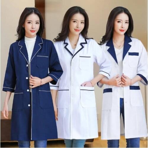 Solid color slim cotton simple anti-wrinkle overalls suit beauty salon uniform laboratory pet shop scrub overalls suit
