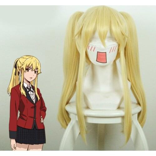 Anime Kakegurui Saotome meari Wig Ponytail Synthetic Hair Cosplay Prop Christmas Party Decor for Women Girl Gift 1pcs