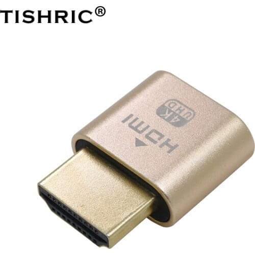 TISHRIC DDC EDID HDMI-compatible VGA Dummy Plug Display Dummy Plug Virtual DDC Edid Emulator HD 1080P Adapter Video Card