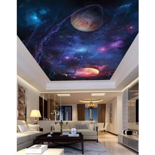 Custom photo wallpaper 3d ceiling murals wallpaper Sky universe, space living room bedroom ceiling zenith mural wall home decor